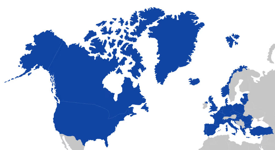 Map of NATO Countries